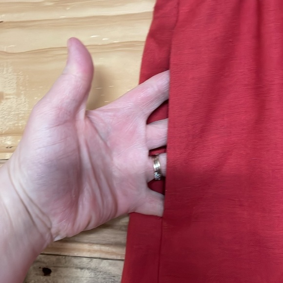 J. Crew size 4 Red Wool Elastic Waist Band with Pockets Mini Skirt - Picture 2 of 8